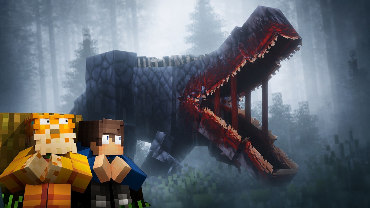 2 Idiots Survive The Mutant Rex in Minecraft