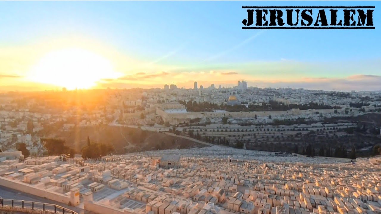 Sunset in Jerusalem. MOUNT of OLIVES. Holyland Walk Israel. November 2025.