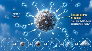 Hygroscopic nuclei are tiny atmospheric particles that help in cloud-droplet formation.🌍