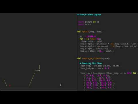pymunk + Urwid