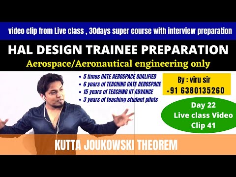 kutta joukowski theorem | HAL DESIGN TRAINEE | GATE Aerospace engineering | online classes and test