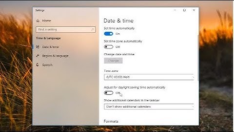 Turn Daylight Savings Time On Or Off In Windows 10