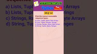 Python MCQ 64 - Test Your Skills #python  #pythonprogramming #pythoninterview#shorts#trending