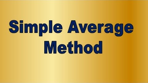 Simple Average method || Tamil