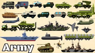 Types of Army Vehicles| Military Transportation|Army Tank|Fighter Jet|Submarine #armyvehicles