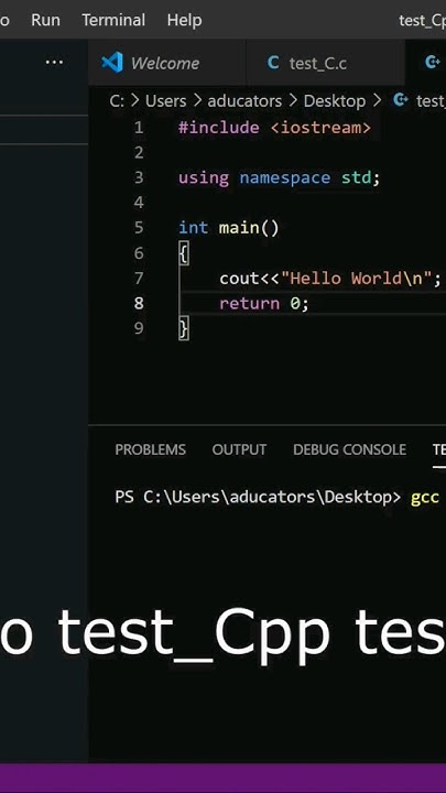 Execute C/C++ code in VS Code Terminal - YouTube