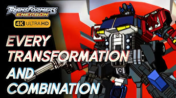 Every Transformation and Combination of Optimus Prime || Transformers: Energon