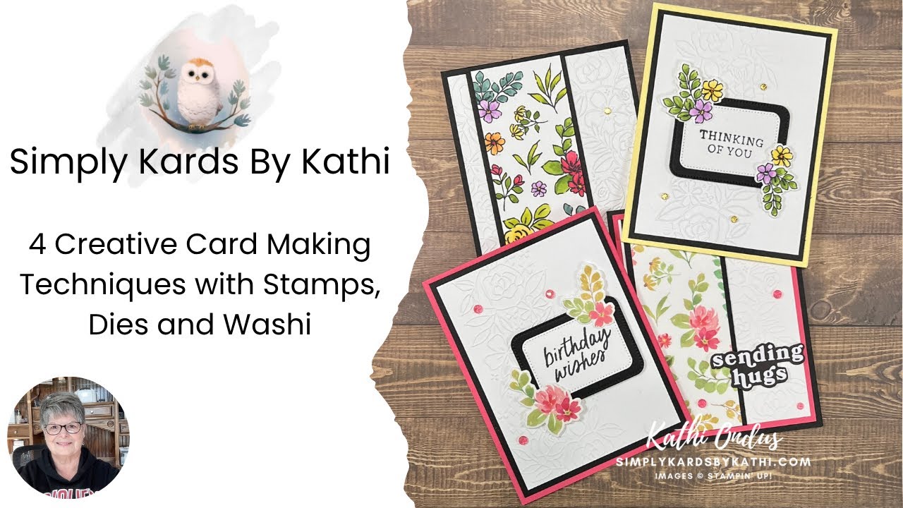 4 Creative Card Making Techniques with Stamps, Dies and Washi - YouTube