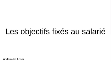 Quels sont les objectifs pour le salarié ?