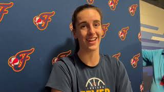 Caitlin Clark speaks to reporters before Indiana Fever vs Seattle Storm, talks Aliyah Boston injury