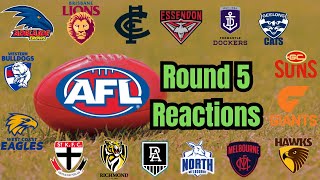 Every AFL club's reaction to their Round 5 matches
