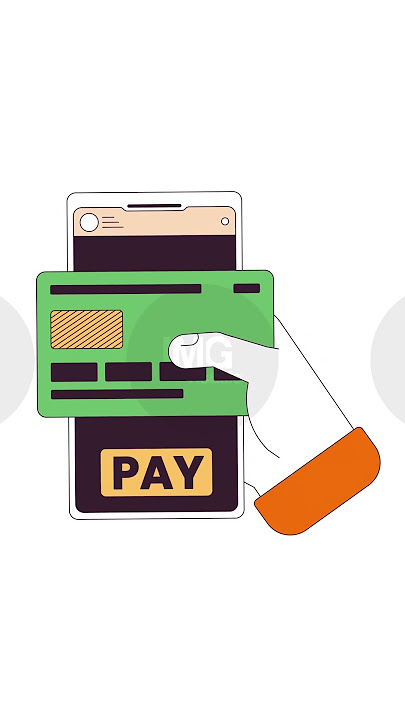 Hand using digital credit card for mobile payment 2D vertical animation