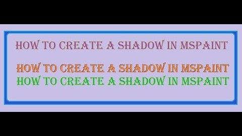 How to create a shadow in Ms-paint
