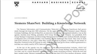 Siemens ShareNet: Building a Knowledge Network