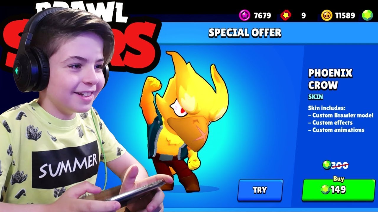 Phoenix Crow Skin Brawl Stars Youtube - crow brawl stars bilder skins