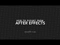 Export from Adobe After Effects 2019 Mp3 Song