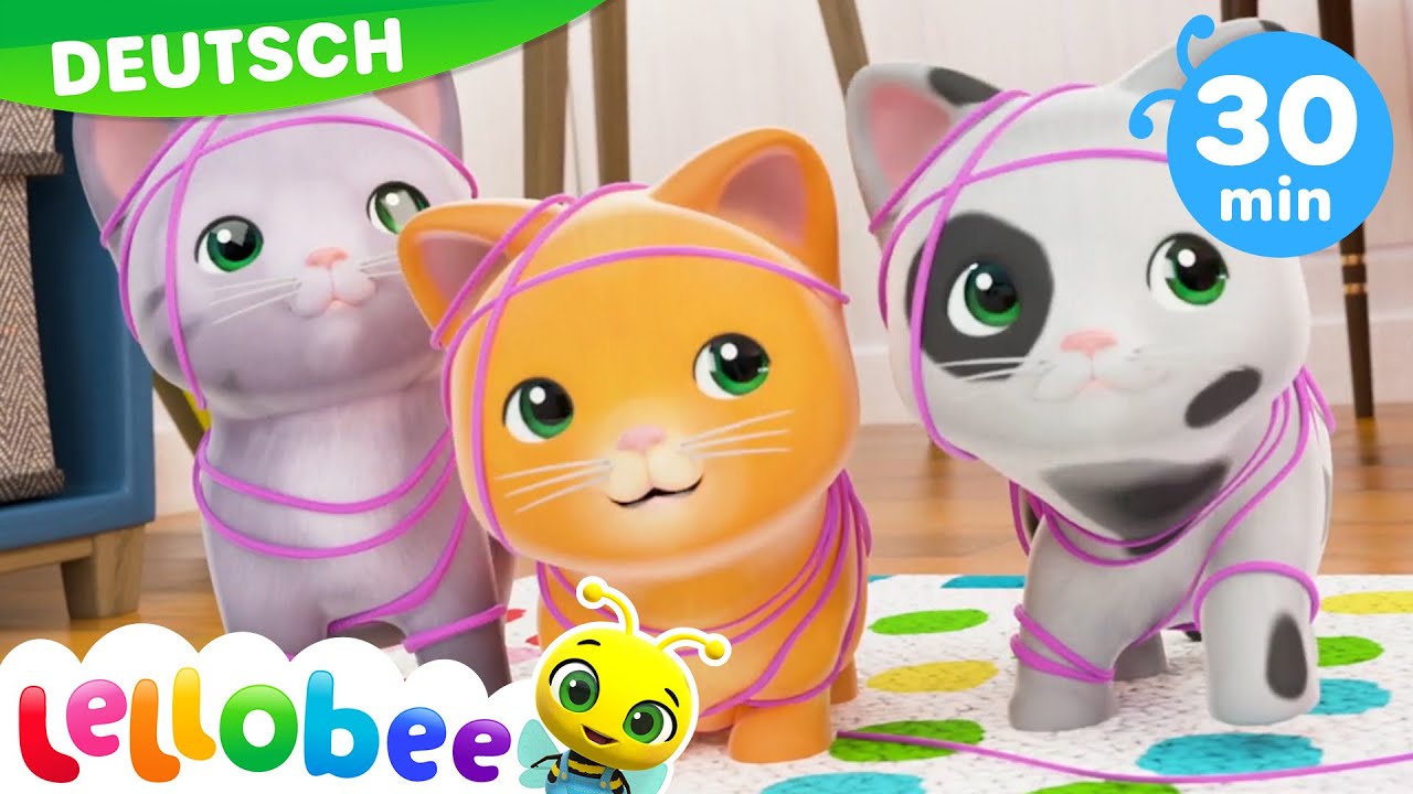 Drei kleine Kätzchen | Lellobee - Kinderlieder und Cartoons | Lellobee Deutsch