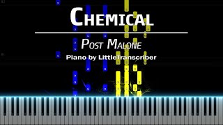 Post Malone - Chemical (piano Cover) Tutorial By Littletranscriber