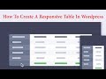 Responsive Table Wordpress