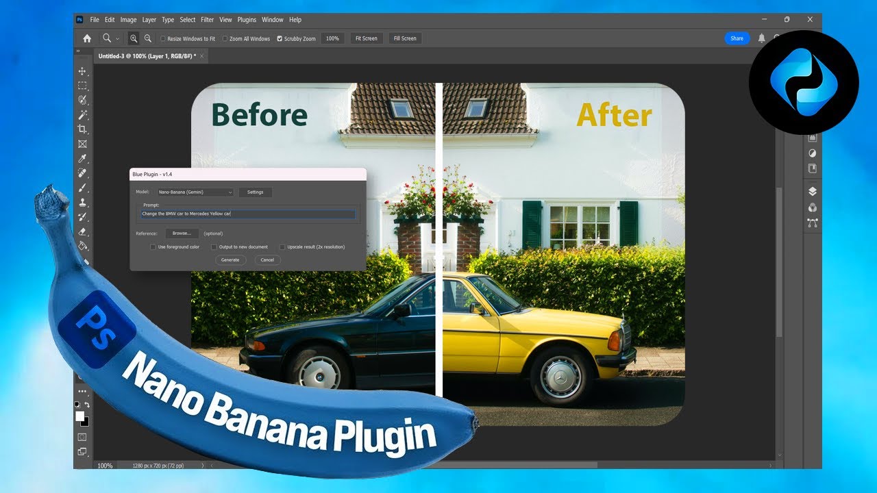 NEW! Nano Banana Photoshop Plugin – Better Than Generative Fill! | Blue ...