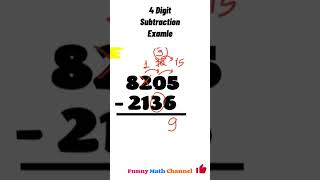 4 Digit Subtraction Example 4/ Numbers with Carrying / Math Exercise