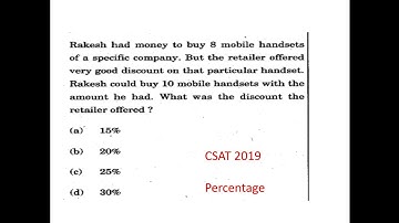 CSAT 2019 IAS prelims/Rakesh had money to buy 8 mobile handsets of a specific company. But the