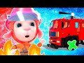 Rookie Firefighter Johny | Policeman, Doctor 🚓 🚑 🚒 Nursery Rhymes | Hot vs Cold Stories for Kids