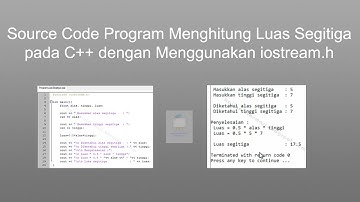 Source Code Program Menghitung Segitiga pada C++ menggunakan iostream.h