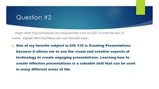Final Exam For CIS/110