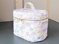 バニティポーチ 作りました。裏地付き 縫い代の見えない作り方　kawaii Vanity Bag