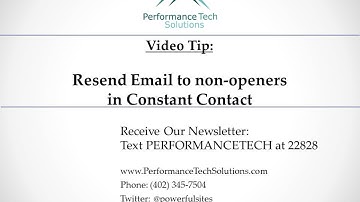 How to Resend Email to non-openers in Constant Contact