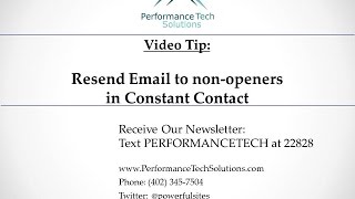 How to Resend Email to non-openers in Constant Contact