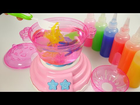 Satisfying with Unboxing Magic Elf Water 🍡Hot Pot Machine Glue Magic/So Cool/ ASMR No Talking