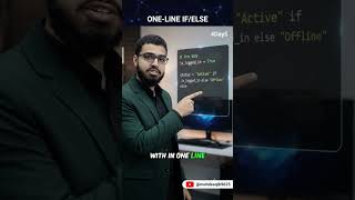 One-Line If/Else in Python! 🐍 #shorts #python #coding #ai #art #day5 #jmi #jee #viral ##viralshorts