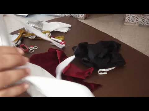 طريقة خياطة تابلية رموش مثزر للمطبخ