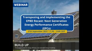 "Transposing and implementing the EPBD Recast: Next Generation Energy Performance Certificates"