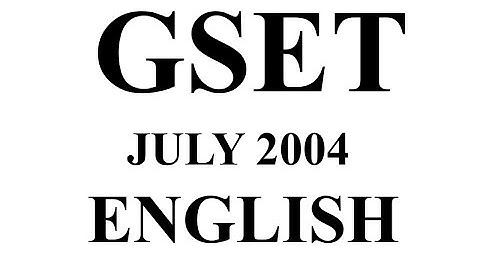 GSET, English, July 2004, Question paper With Answers, PYQP. 