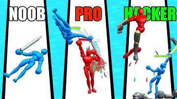 NOOB vs PRO vs HACKER in Sword Master : Ragdoll Fight 3D
