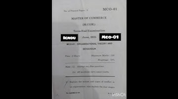 MCO-01 Question Paper for MCOM IGNOU #examination #ignou #mcom