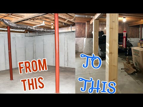 Easy Method To Cover Up Basement Beams, How To Frame Around Steel Beams In Basement
