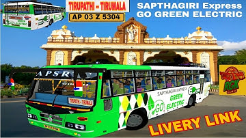 APSRTC livery | sapthagiri express | go green electric | ksrtc reloaded bus mod by cj project |