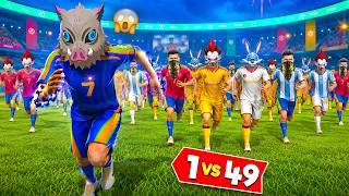 1 Vs 47 Football Players | Fight For 1000 Diamonds 💎 | #freefiremax #firekickoff #ffmjune