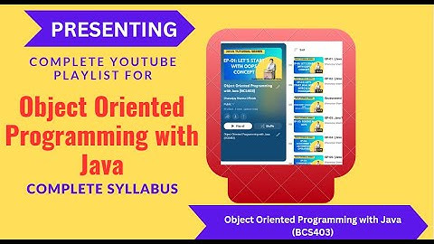 Object Oriented Programming with Java (BCS403) | AKTU 4th Semester | Complete Youtube Playlist