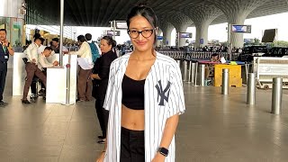 Dhanashree Verma Spotted At Mumbai Airport Amidst Divorce Rumors With Yuzvendra Chahal