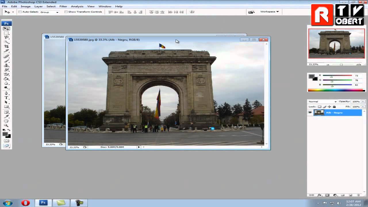 Tutoriale Photoshop 2012 - Cum sa faci o imagine color in alb-negru ...