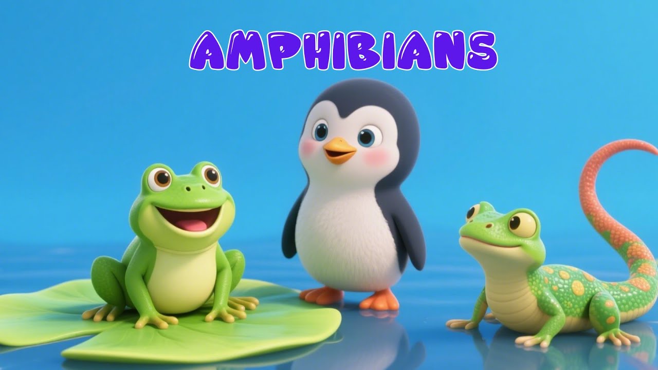 Learn Amphibians for Kids 🐸 | Fun Animated Rhyme | 3D Cartoon Animal Song for Preschoolers