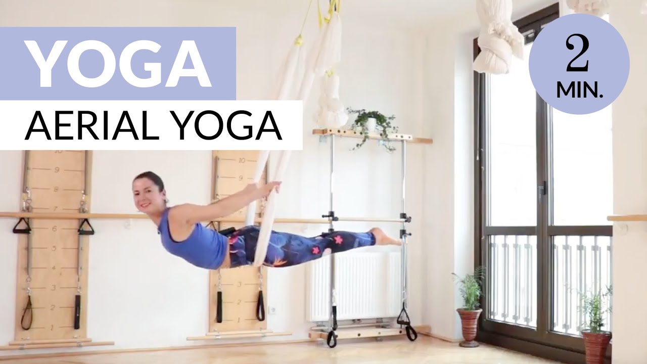 2 Min Aerial Yoga: glücklicher Hund, Kopfstand & fliegender Hund hotel training manual