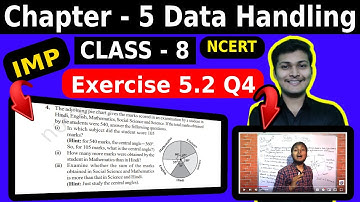 Exercise 5.2 Questions 4  Data Handling Pie Chart class 8 Chapter 5 class 8 DATA HANDLING
