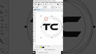 T+C logo design with Corel draw shorts