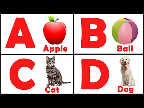 एबीसीडी चित्रो के सांथ,A for Apple , B for Ball, C for Cat, एबीसीडी बच्चों को पढ़ाने के लिए